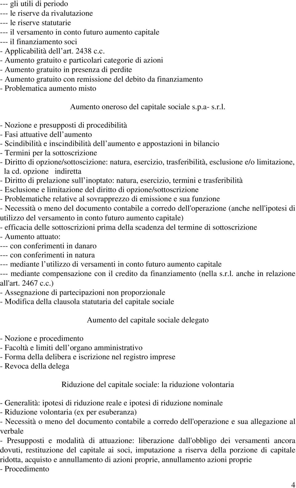 pitale --- il finanziamento soci