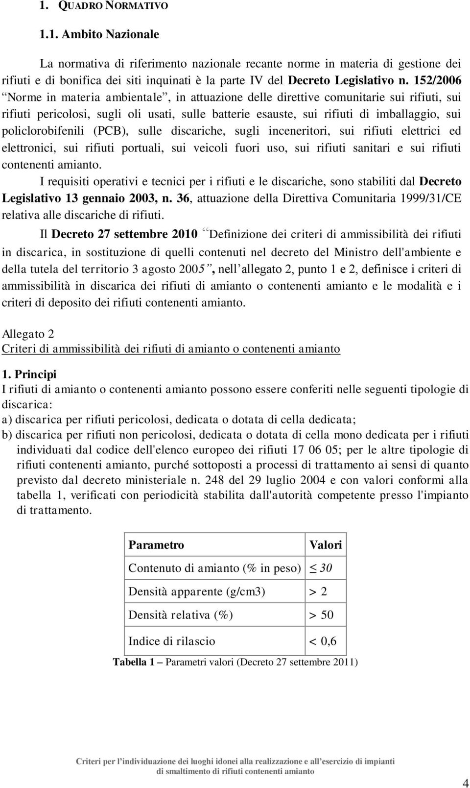 policlorobifenili (PCB), sulle discariche, sugli inceneritori, sui rifiuti elettrici ed elettronici, sui rifiuti portuali, sui veicoli fuori uso, sui rifiuti sanitari e sui rifiuti contenenti amianto.