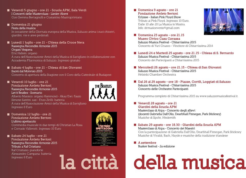 Lunedì 1 luglio - ore 21 - Chiesa della Croce Nera Rassegna Recondite Armonie 2015 Organi Vespera Eric Hallein: organo A cura dell Associazione Amici della Musica di Savigliano in collaborazione con