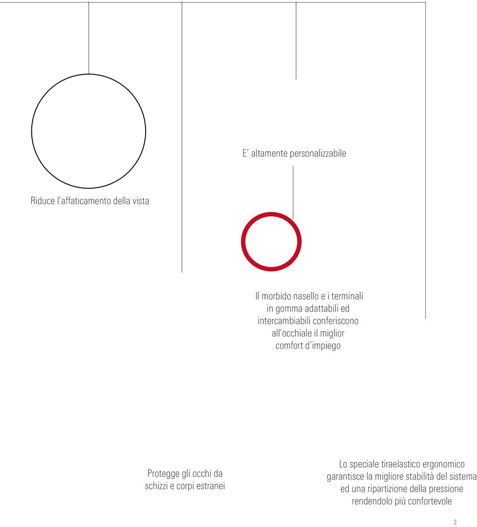 impiego Protegge gli occhi da schizzi e corpi estranei Lo speciale tiraelastico ergonomico