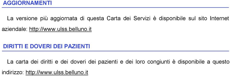 it DIRITTI E DOVERI DEI PAZIENTI La carta dei diritti e dei doveri dei