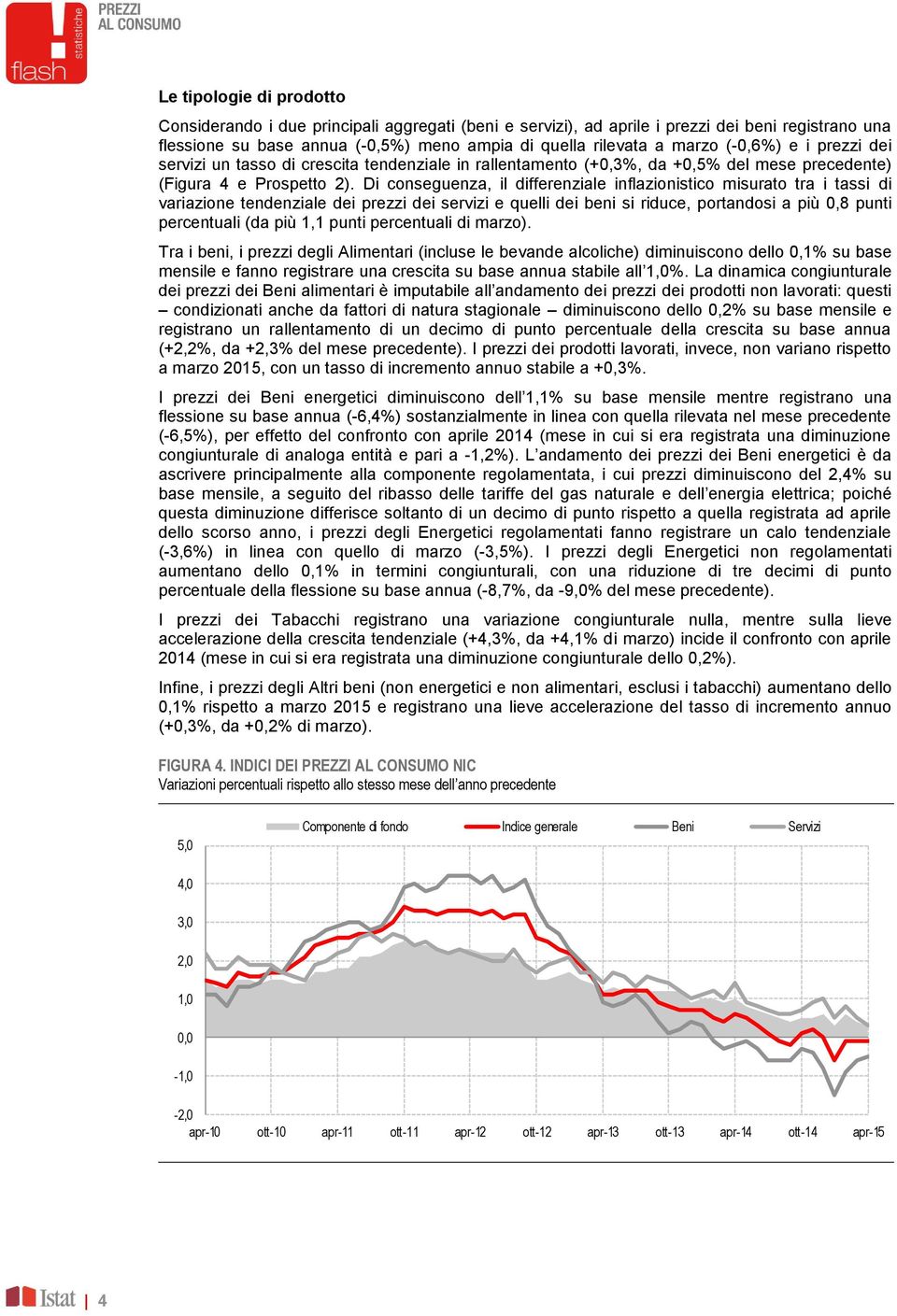 Di conseguenza, il differenziale inflazionistico misurato tra i tassi di variazione tendenziale dei prezzi dei servizi e quelli dei beni si riduce, portandosi a più 0,8 punti percentuali (da più 1,1