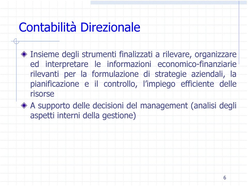 strategie aziendali, la pianificazione e il controllo, l impiego efficiente delle