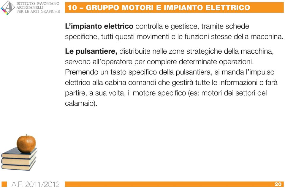 Le pulsantiere, distribuite nelle zone strategiche della macchina, servono all operatore per compiere determinate operazioni.