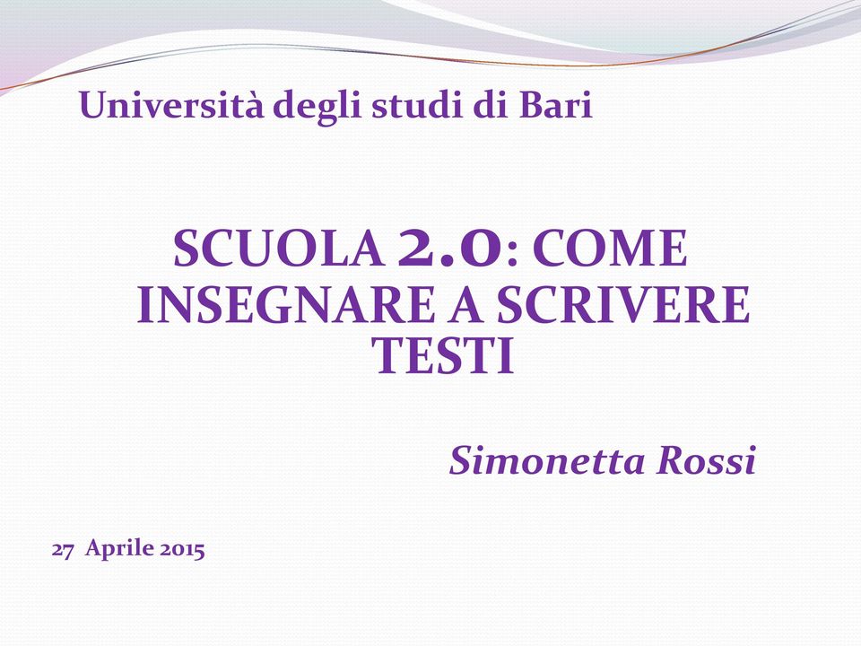 0: COME INSEGNARE A