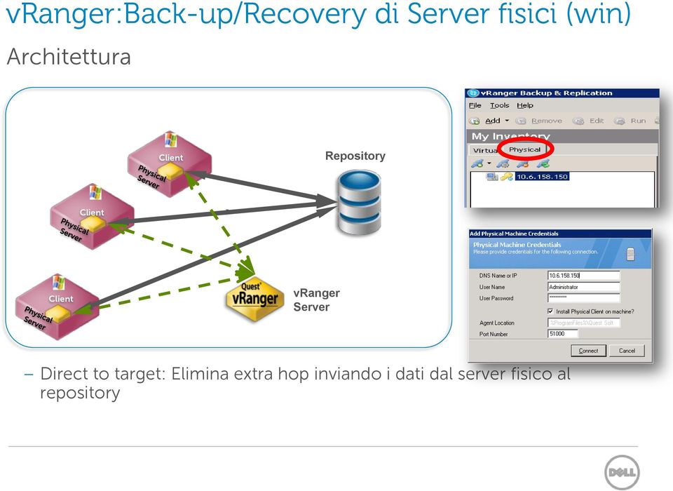 vranger Server Direct to target: Elimina extra