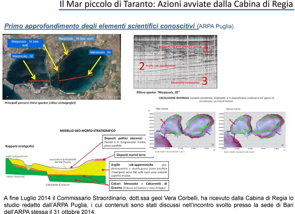 ssa geol Vera Corbelli, ha ricevuto dalla Cabina di Regia lo studio redatto dall ARPA Puglia, i cui