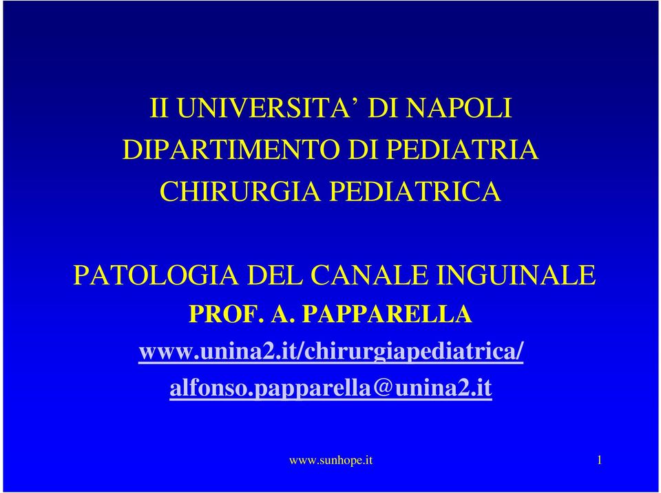 INGUINALE PROF. A. PAPPARELLA www.unina2.