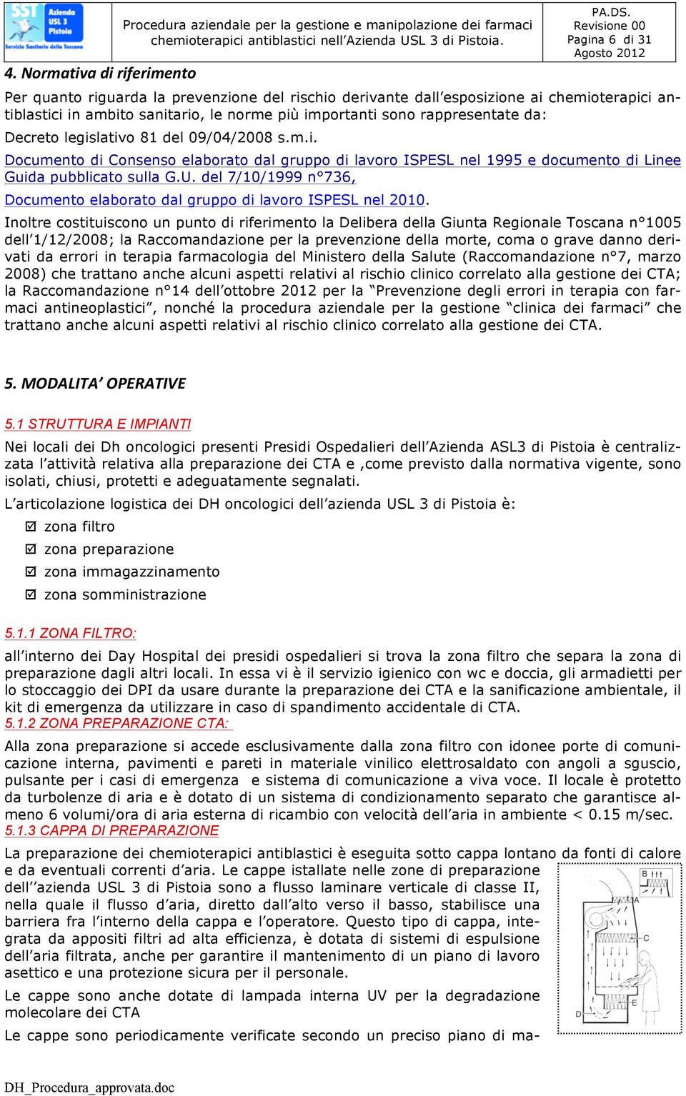 Decreto legislativo 81 del 09/04/2008 s.m.i. Documento di Consenso elaborato dal gruppo di lavoro ISPESL nel 1995 e documento di Linee Guida pubblicato sulla G.U.