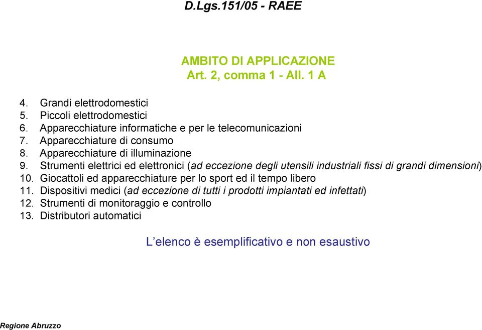 Strumenti elettrici ed elettronici (ad eccezione degli utensili industriali fissi di grandi dimensioni) 10.