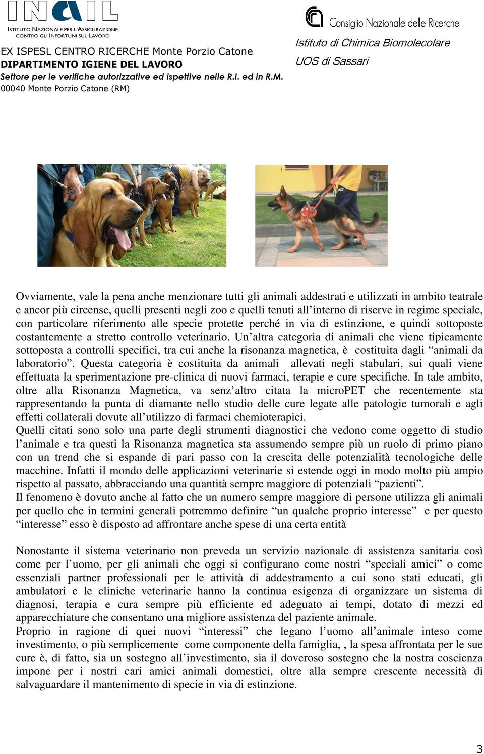 Un altra categoria di animali che viene tipicamente sottoposta a controlli specifici, tra cui anche la risonanza magnetica, è costituita dagli animali da laboratorio.