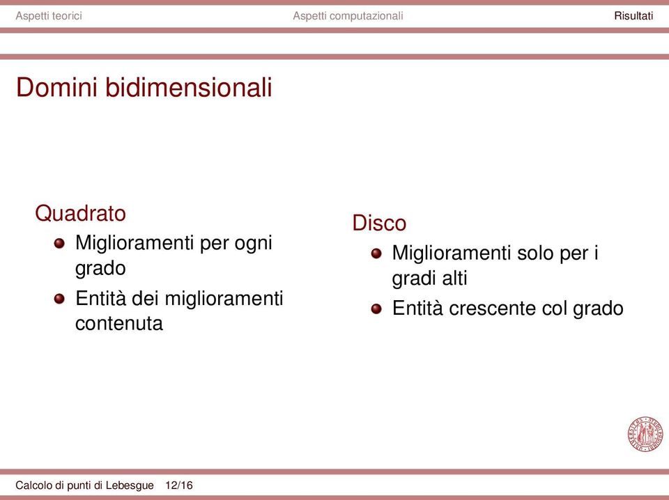 Disco Miglioramenti solo per i gradi alti Entità