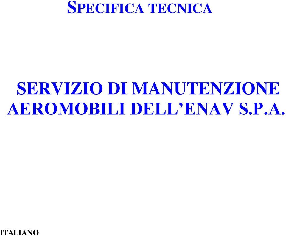 MANUTENZIONE