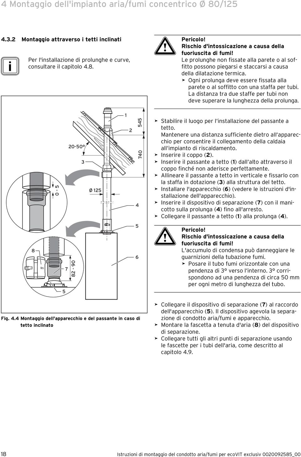 0-5 20-50 3 Ø 25 2 740 545 4 Stabilire il luogo per l installazione del passante a tetto.