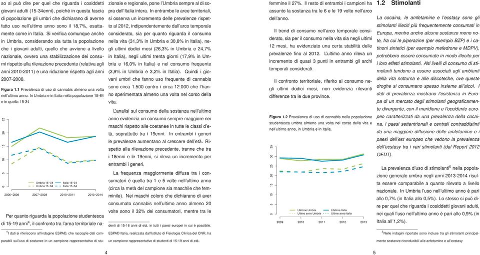 In entrambe le aree territoriali, assunto la sostanza tra le 6 e le 19 volte nell arco di popolazione gli umbri che dichiarano di averne si osserva un incremento delle prevalenze rispet- dell anno.