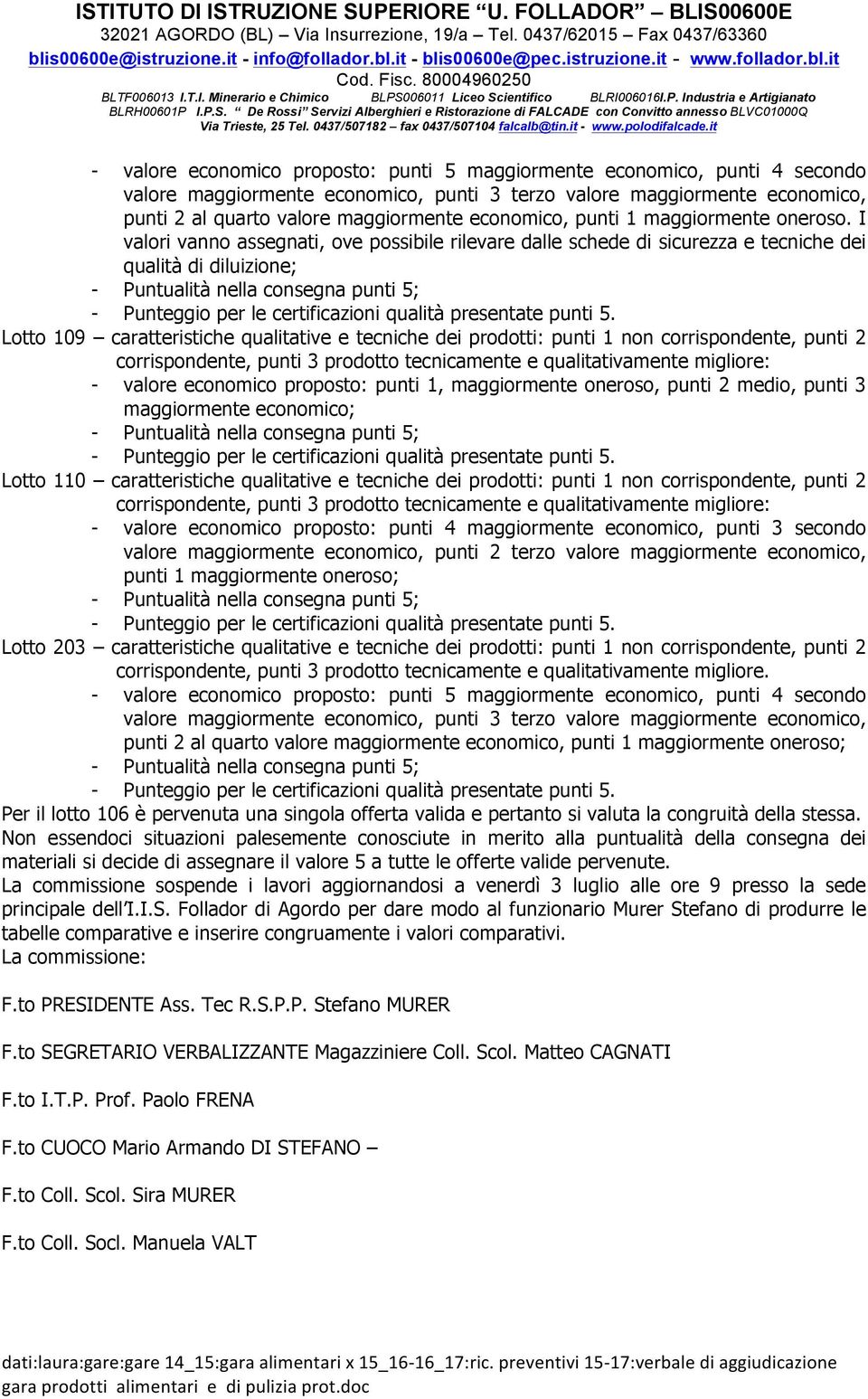 it - valore economico proposto: punti maggiormente economico, punti 4 secondo valore maggiormente economico, punti 3 terzo valore maggiormente economico, punti 2 al quarto valore maggiormente