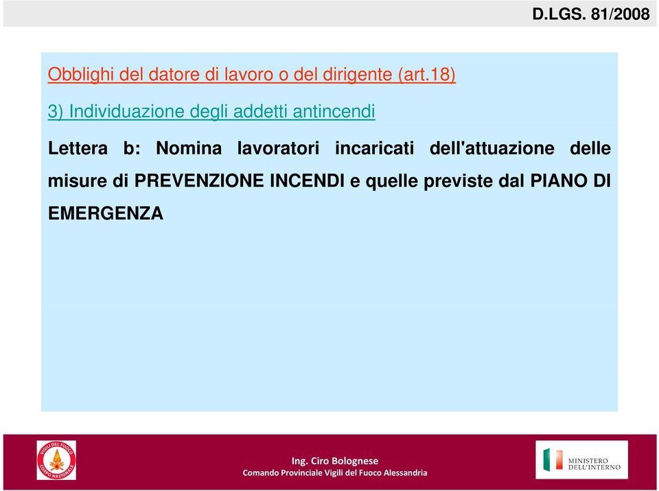 Nomina lavoratori incaricati dell'attuazione delle misure