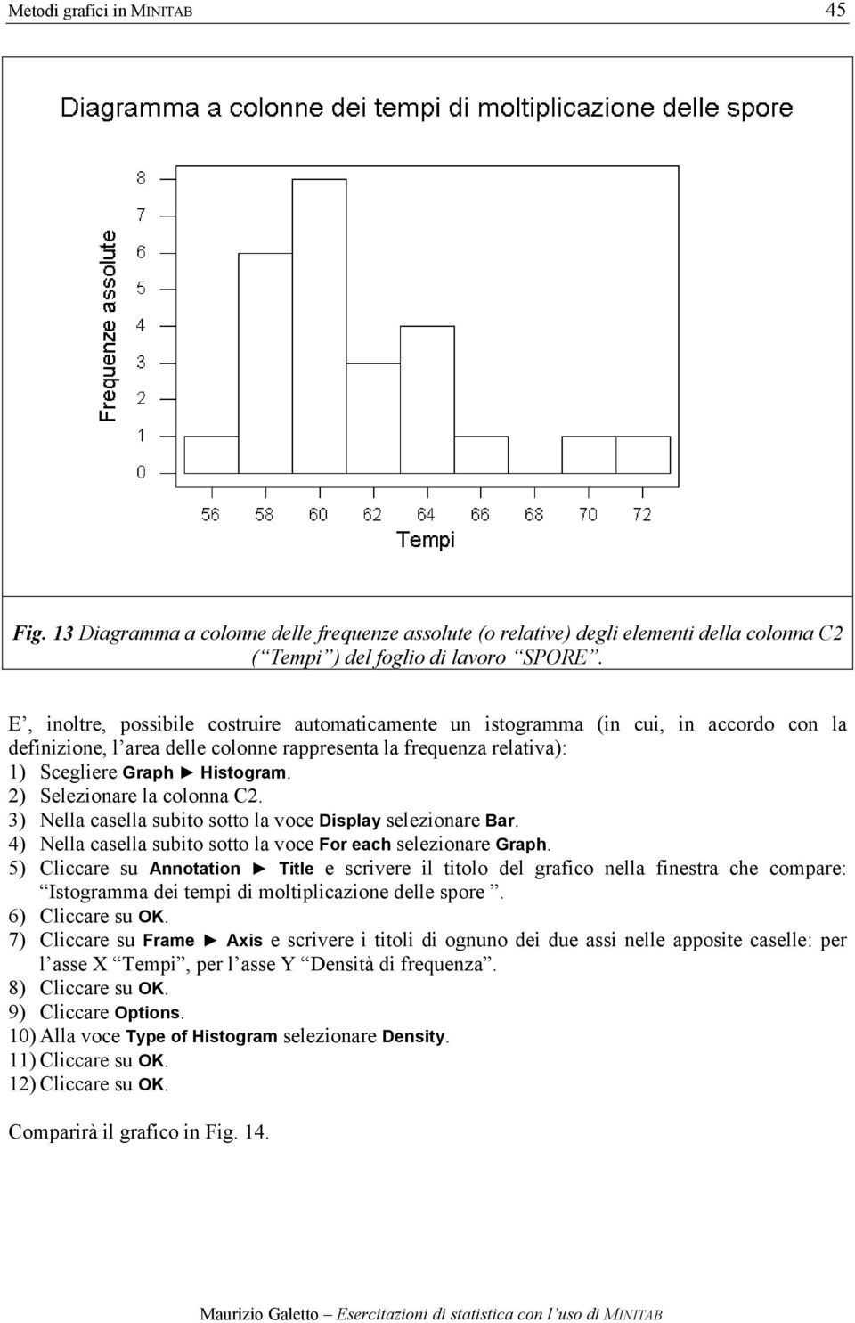 2) Selezionare la colonna C2. 3) Nella casella subito sotto la voce Display selezionare Bar. 4) Nella casella subito sotto la voce For each selezionare Graph.