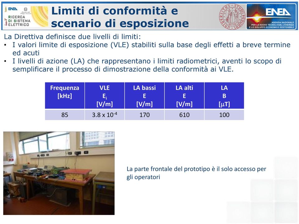 radiometrici, aventi lo scopo di semplificare il processo di dimostrazione della conformità ai VLE.