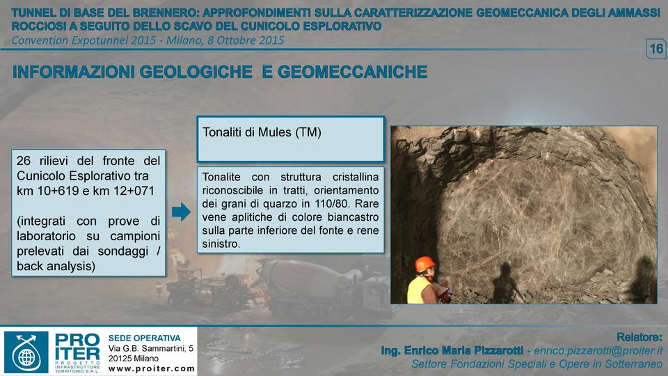 Tonalite con struttura cristallina riconoscibile in tratti, orientamento dei grani di quarzo