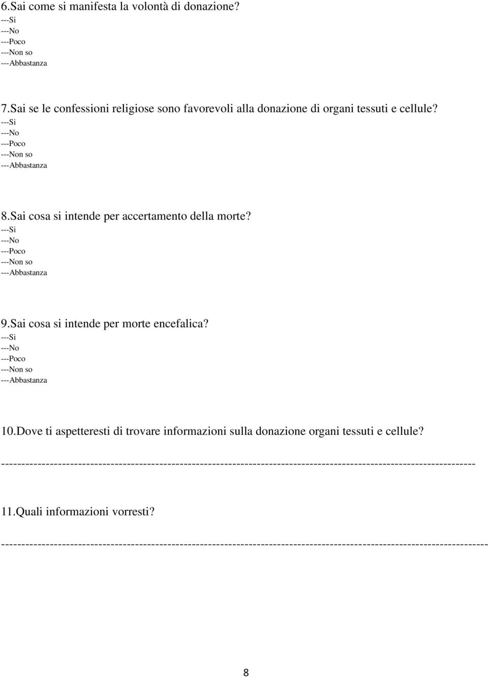 Dove ti aspetteresti di trovare informazioni sulla donazione organi tessuti e cellule?