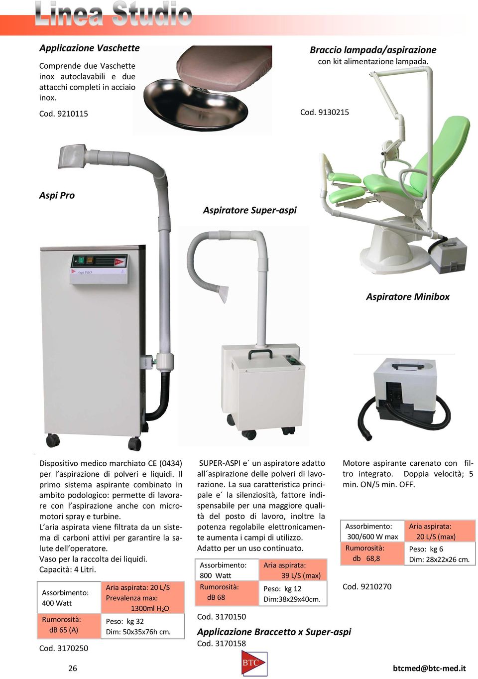 9130215 Aspi Pro Aspiratore Super-aspi Aspiratore Minibox Dispositivo medico marchiato CE (0434) per l aspirazione di polveri e liquidi.