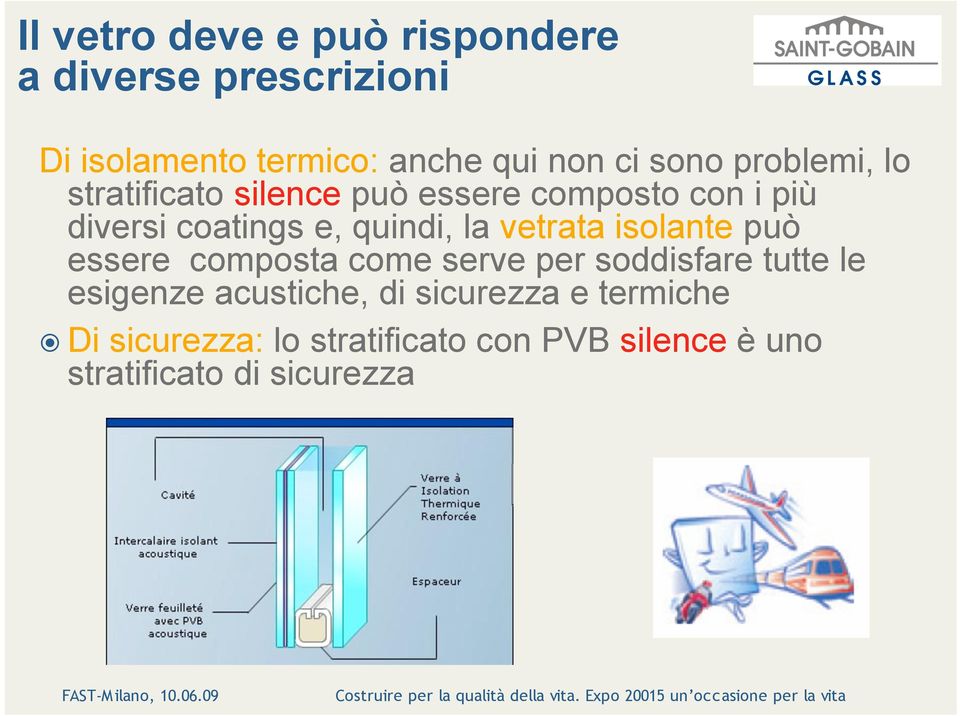 la vetrata isolante può essere composta come serve per soddisfare tutte le esigenze acustiche,