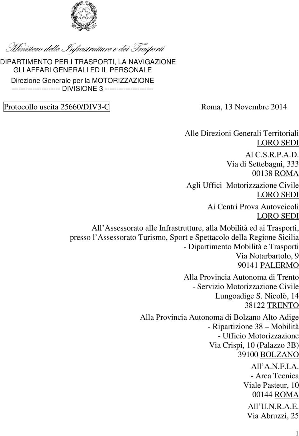 V3-C Roma, 13 Novembre 2014 Alle Di