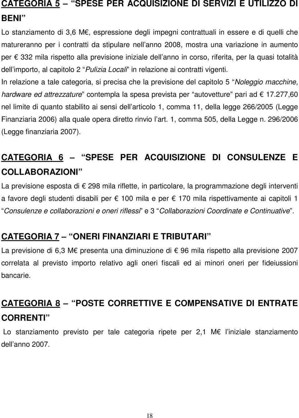 relazione ai contratti vigenti.