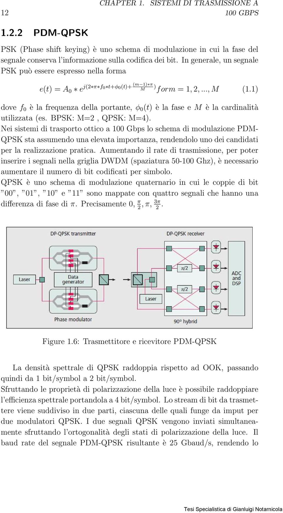 1) dove f 0 è la frequenza della portante, φ 0 (t) è la fase e M è la cardinalità utilizzata (es. BPSK: M=2, QPSK: M=4).