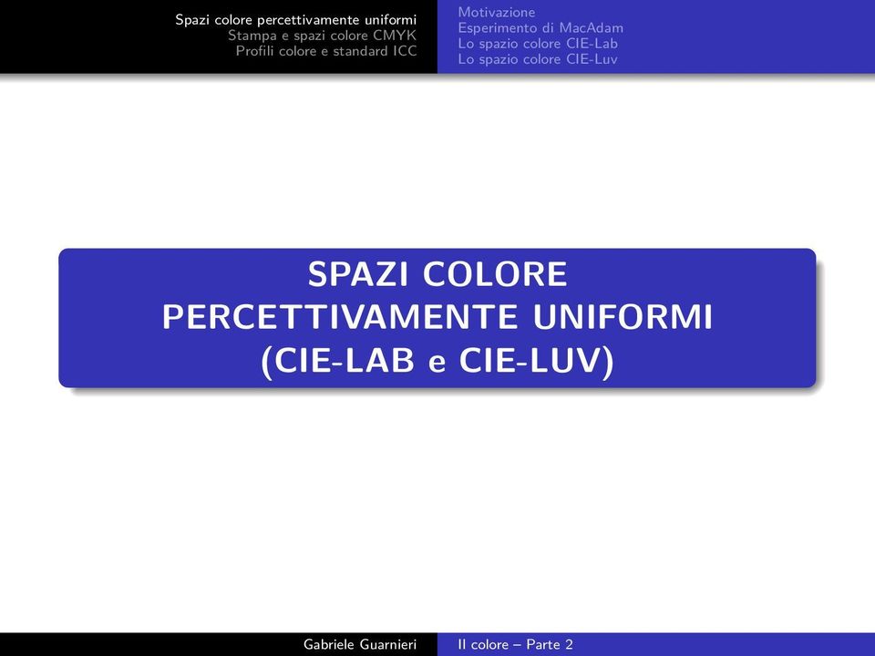 CIE-Luv SPAZI COLORE