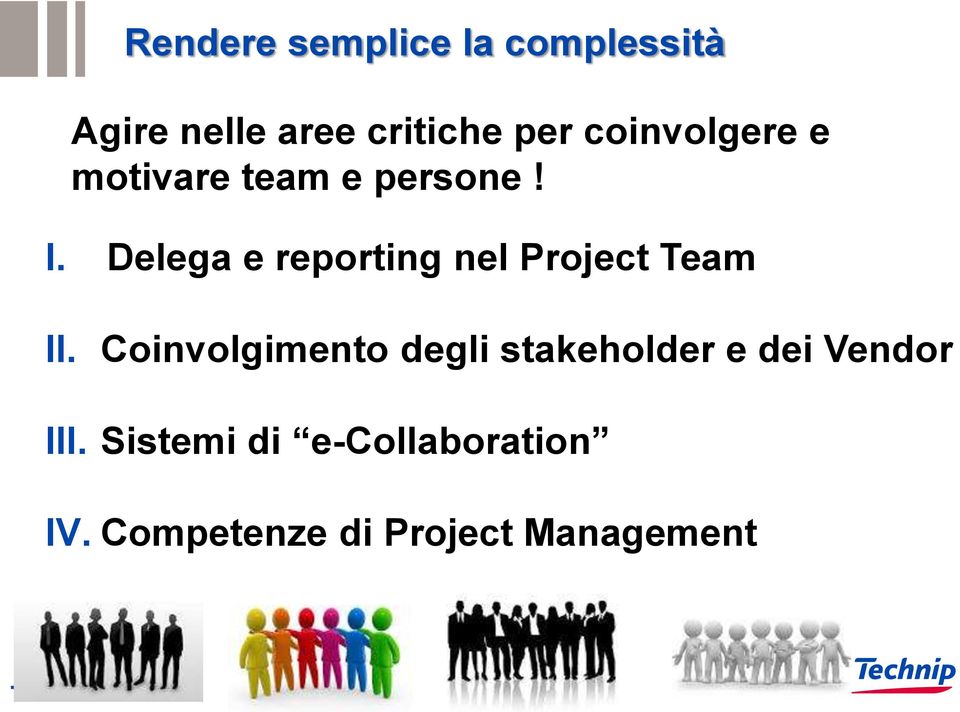 Delega e reporting nel Project Team II.