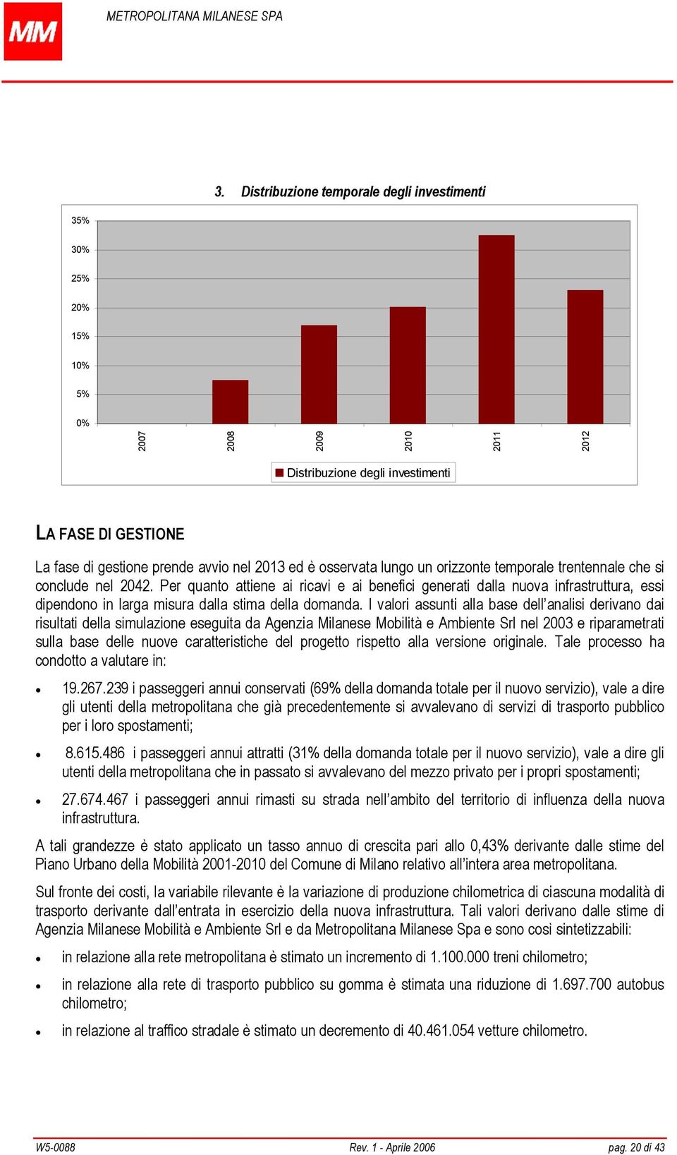 Per quanto attiene ai ricavi e ai benefici generati dalla nuova infrastruttura, essi dipendono in larga misura dalla stima della domanda.