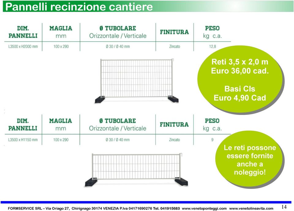 Basi Cls Euro 4,90 Cad Le reti