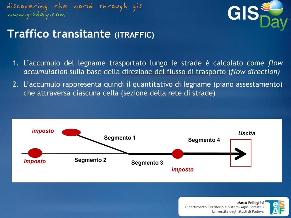 della direzione del flusso di trasporto (flow direction) 2.