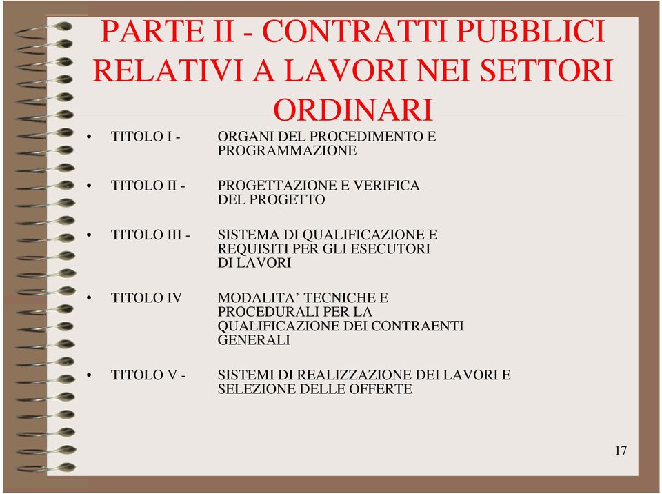 QUALIFICAZIONE E REQUISITI PER GLI ESECUTORI DI LAVORI TITOLO IV MODALITA TECNICHE E PROCEDURALI PER LA