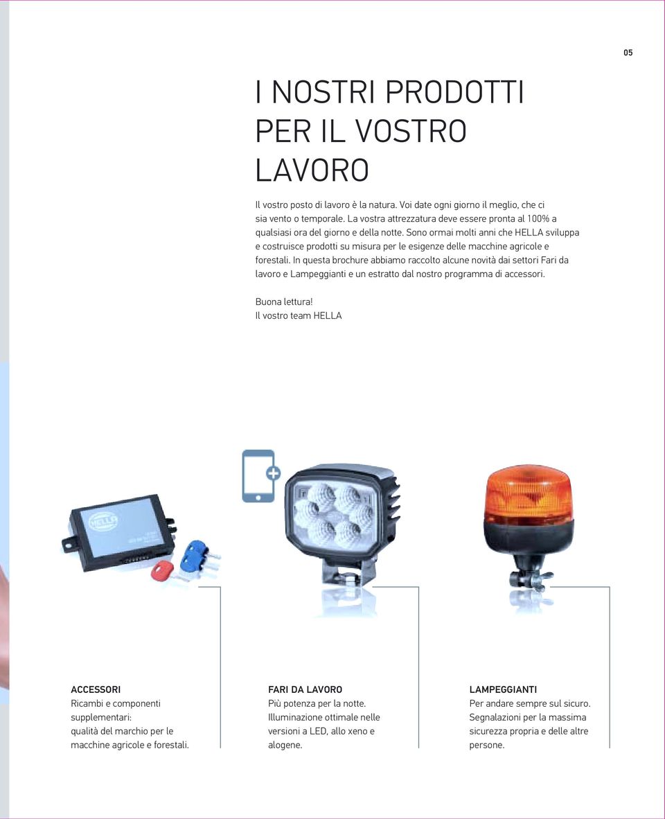 Sono ormai molti anni che HELLA sviluppa e costruisce prodotti su misura per le esigenze delle macchine agricole e forestali.