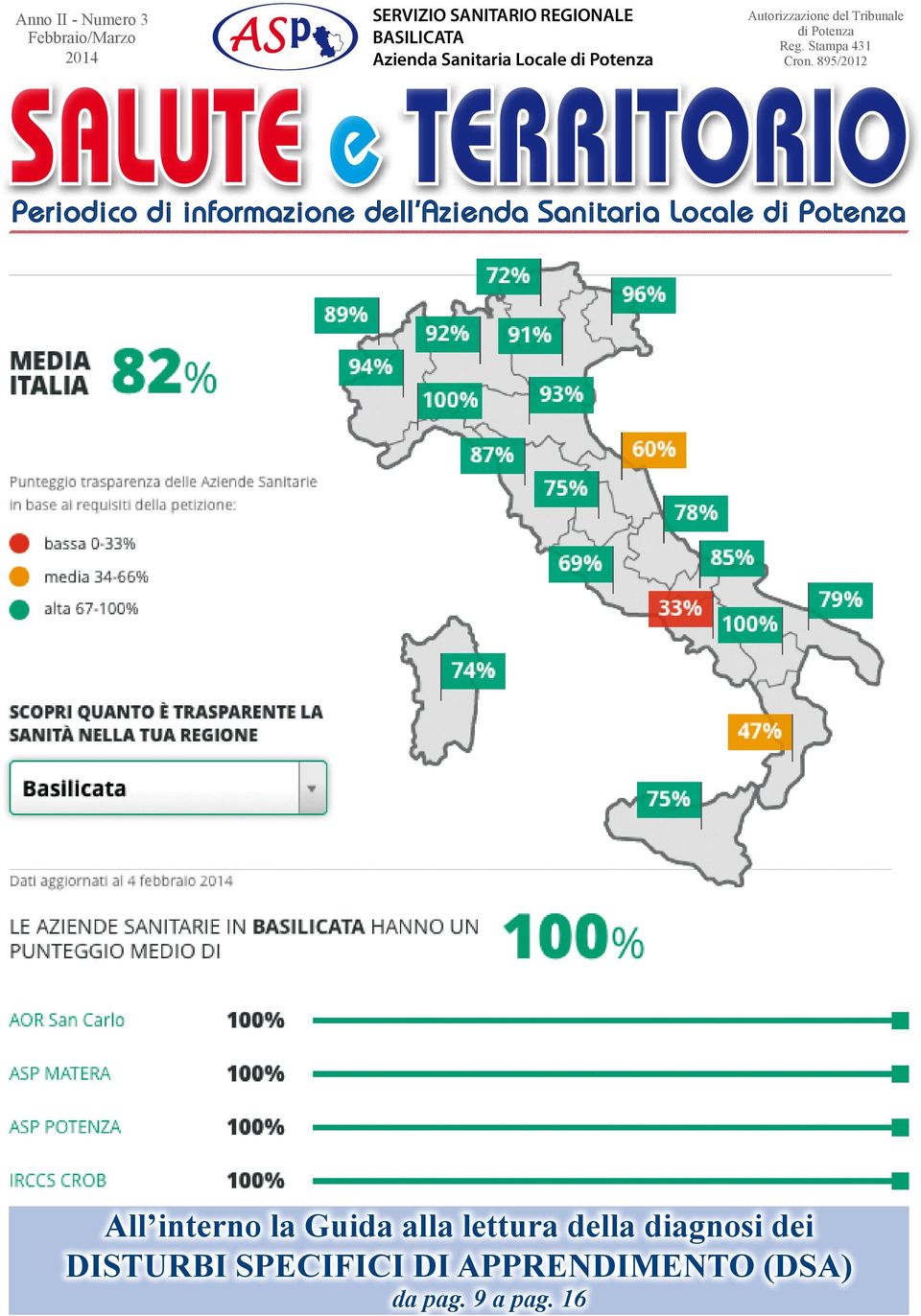 895/2012 SALUTE e TERRITORIO Periodico di informazione dell Azienda Sanitaria Locale di Potenza