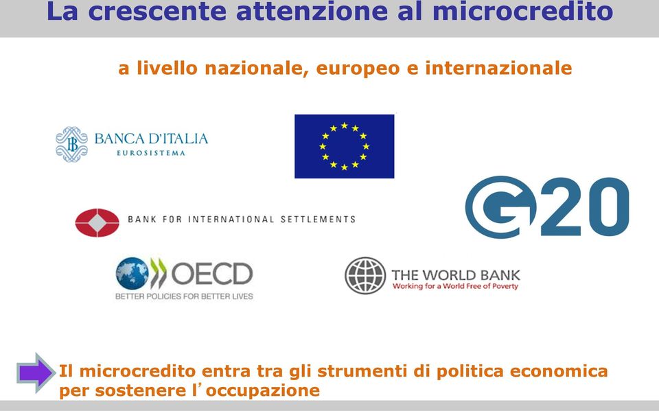 Il microcredito entra tra gli strumenti di