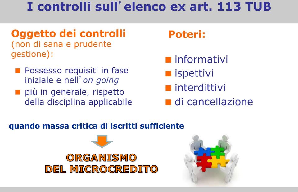 Possesso requisiti in fase iniziale e nell on going!