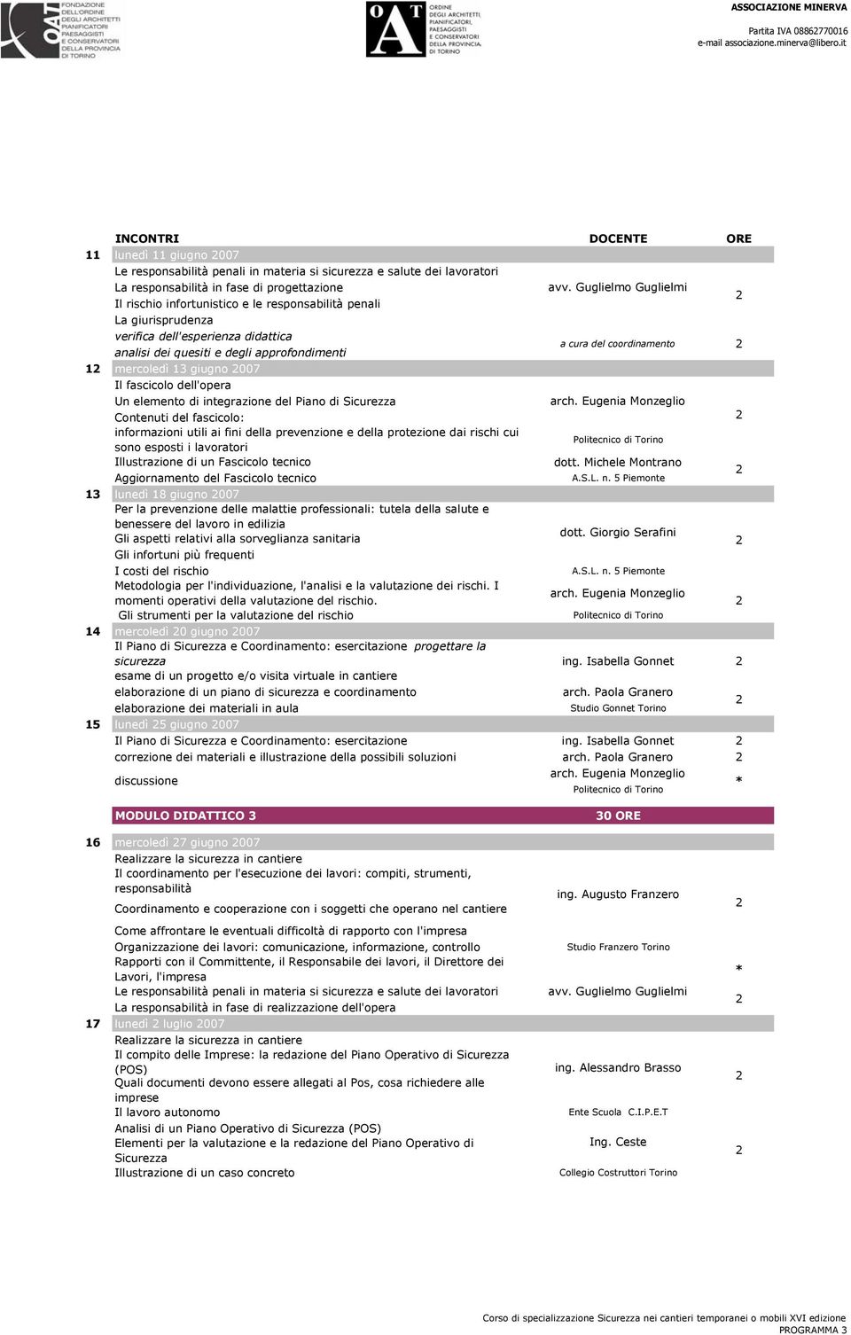 mercoledì 13 giugno 007 Il fascicolo dell'opera Un elemento di integrazione del Piano di Sicurezza Contenuti del fascicolo: informazioni utili ai fini della prevenzione e della protezione dai rischi