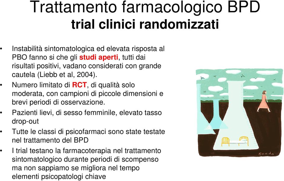 Numero limitato di RCT, di qualità solo moderata, con campioni di piccole dimensioni e brevi periodi di osservazione.