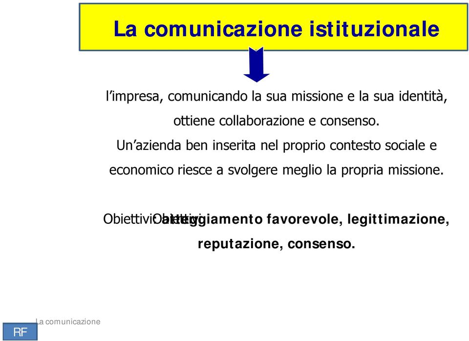 Un azienda ben inserita nel proprio contesto sociale e economico riesce a svolgere