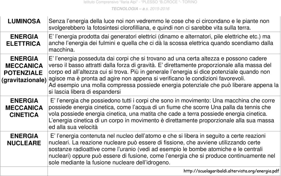 E l energia prodotta dai generatori elettrici (dinamo e alternatori, pile elettriche etc.) ma anche l energia dei fulmini e quella che ci dà la scossa elettrica quando scendiamo dalla macchina.