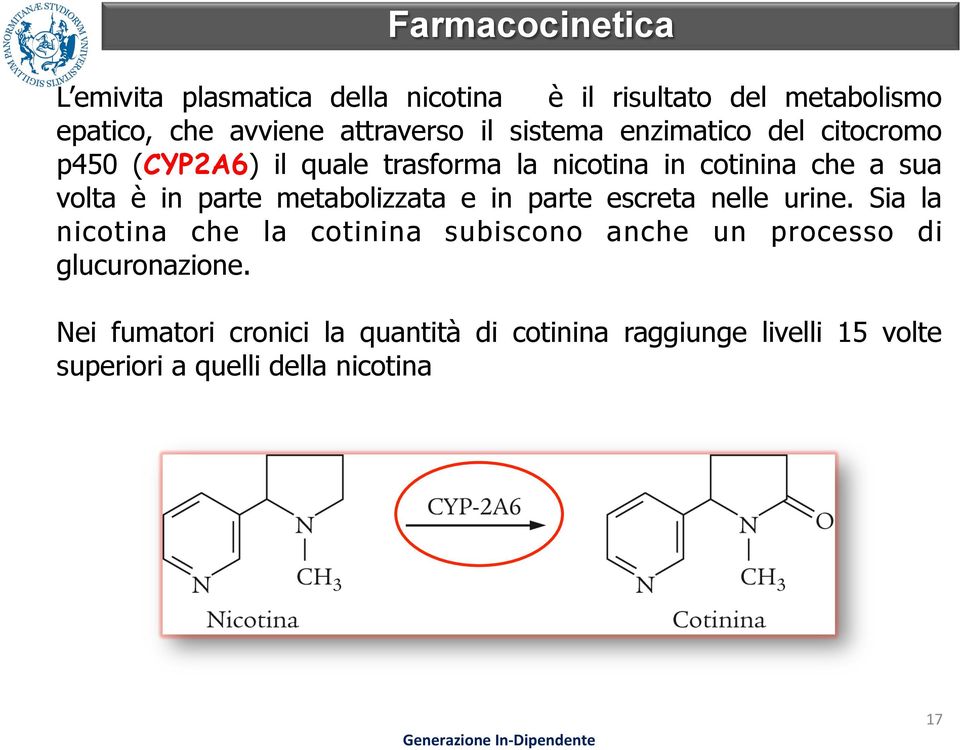 parte metabolizzata e in parte escreta nelle urine.