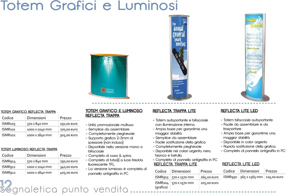 Completamente pieghevole - Supporto grafico 2-3mm di spessore [non incluso] - Disponibile nella versione mono o bifacciale - Completo di cavo & spina - Completo di tubo(i) a luce fredda fluorescente