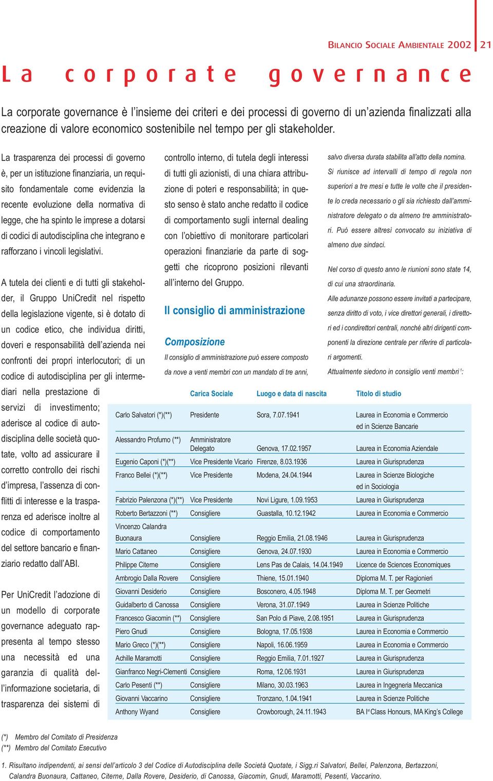 La trasparenza dei processi di governo è, per un istituzione finanziaria, un requisito fondamentale come evidenzia la recente evoluzione della normativa di legge, che ha spinto le imprese a dotarsi