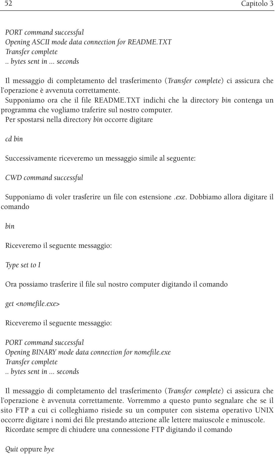 TXT indichi che la directory bin contenga un programma che vogliamo traferire sul nostro computer.