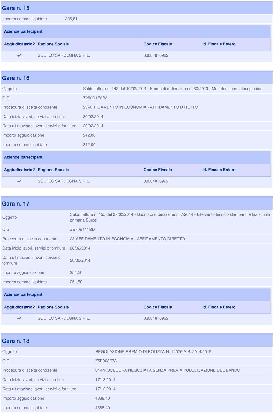 155 del 27/02/2014 - Buono di ordinazione n.