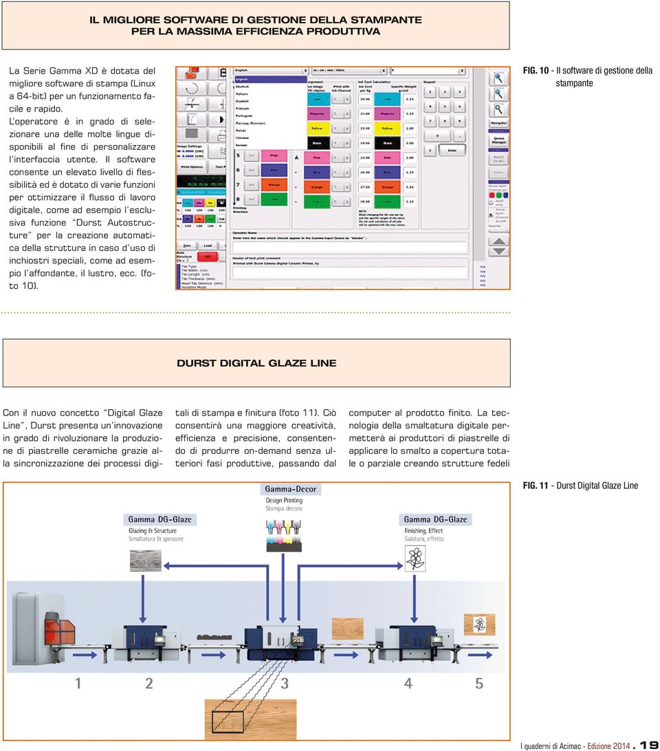 Il software consente un elevato livello di flessibilità ed è dotato di varie funzioni per ottimizzare il flusso di lavoro digitale, come ad esempio l esclusiva funzione Durst Autostructure per la